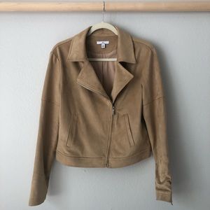 Faux Suede Moto Jacket